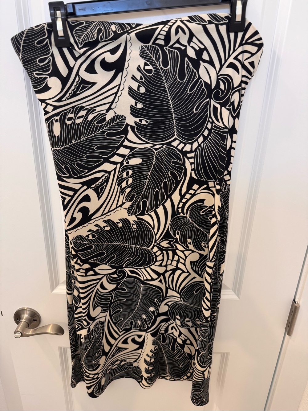 The Limited Black and Cream Tropical Leaf Mini Dress